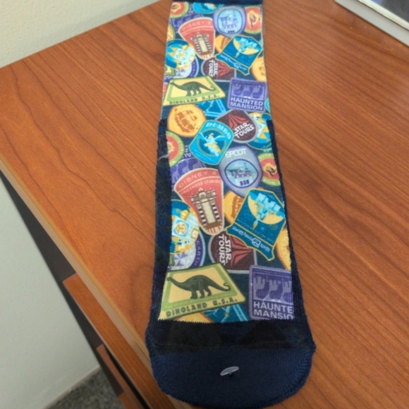 Disney Other - Disney Multicolor Theme Park Patchwork Socks - Blue, Yellow, Green, Purple